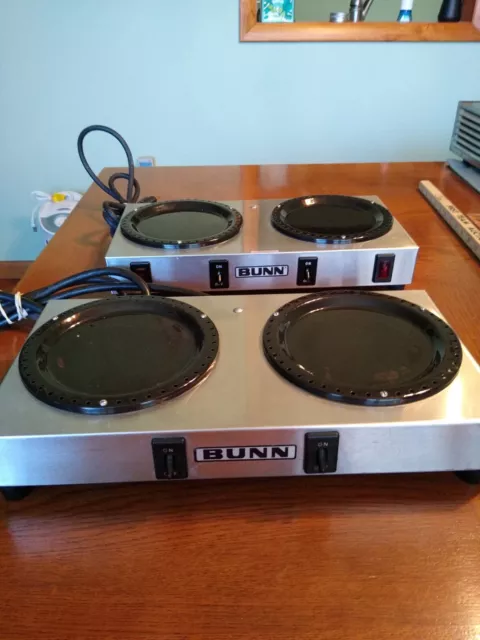 Two Double Bunn Dual Burners Coffee Pot Stainless Steel Clean Works   Read Info