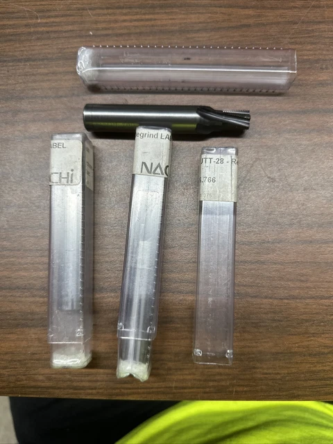 Lot of 3 nachi 5fl Spiral  1/2”x5/8” utt-28 regrind thread tap Carbide