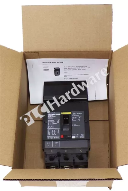 Surplus Schneider Electric HJA36040 Square D PowerPact HJ060 40A Circuit Breaker