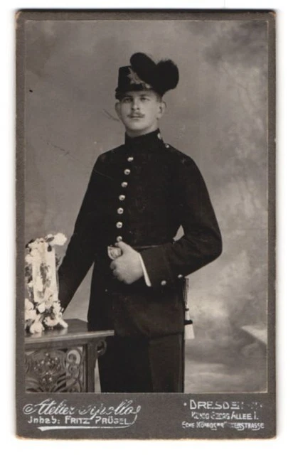 Fotografie Apollo, Dresden, Sächsischer Jäger, Uniform Schützen-Füsilier-Rgt. 1