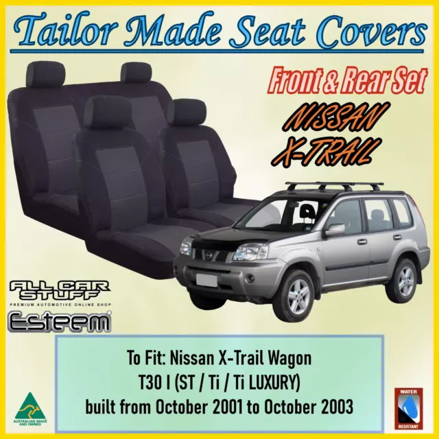 Tailor Made Black Seat Covers for Nissan X-Trail (Xtrail) T30: 10/2001 - 10/2003