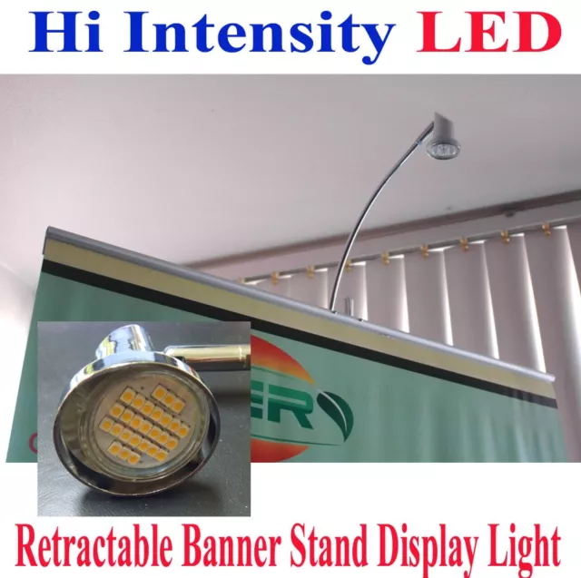 LED Display Light Banner Stand Lamp Retractable Roll Up Trade Show Booth Clamp