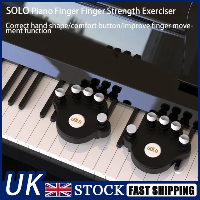 1 Pair Piano Finger Trainers Hand Strength Exerciser for Beginner (Black)