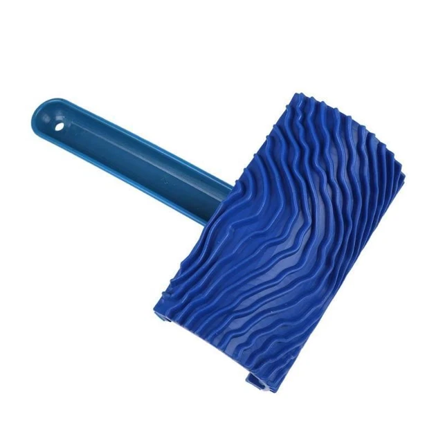 Azul Goma Madera Grano Rodillo Pintura Grano Herramienta de Pintura Patrón de Wa