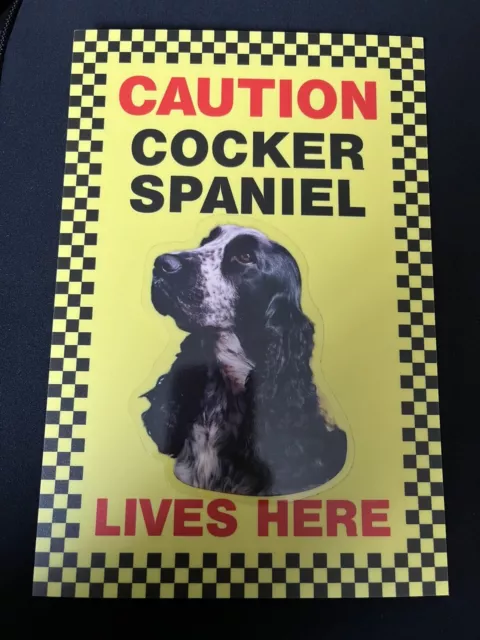 Precaución Cocker Spaniel Vive Aquí - Signo De Perro Azul Roan 3