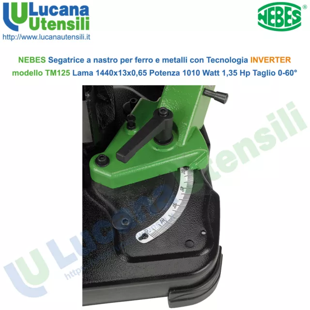 Segatrice a Nastro per Ferro INVERTER NEBES Sega Portatile Troncatrice TM125 3