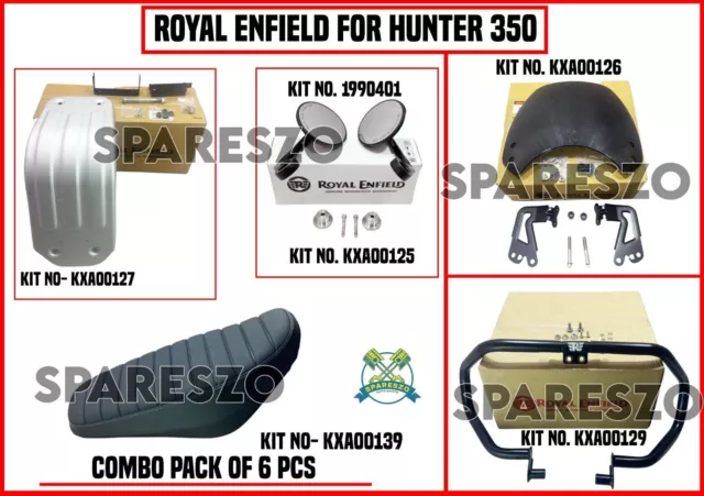 Royal Enfield "PAQUETE COMBO DE 6 PIEZAS" NEGRO Para Hunter 350