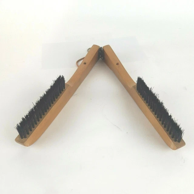 Vintage Clothes Brush Double Brush Folding Wood Jacket Shoulder Brush