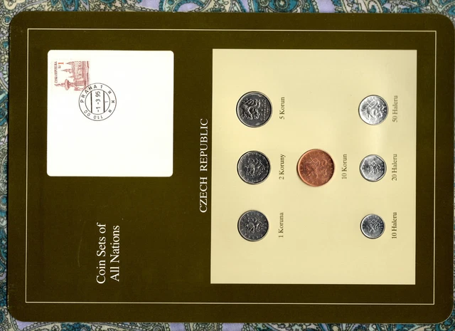 Coin Sets of All Nations Czech Republic 7 coin 1993 - 1994 UNC