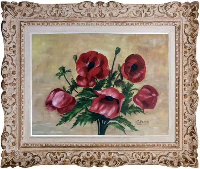 Suzanne Provot (1931-2022) Superbe Peinture Bouquet de fleurs Huile (30)