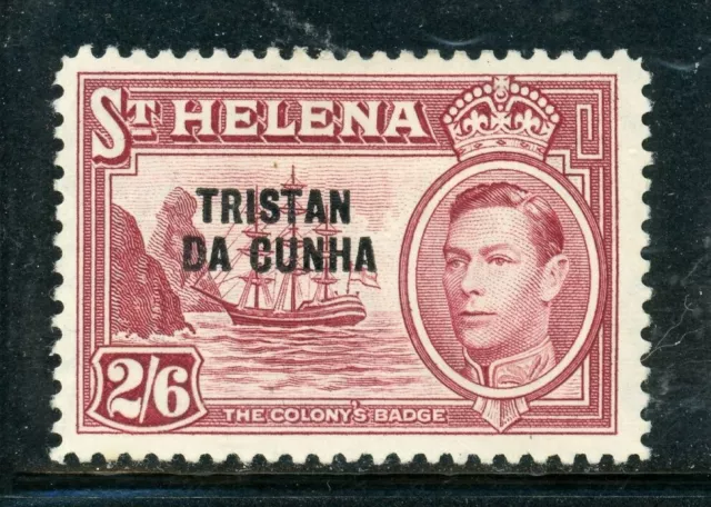 TRISTAN DA CUNHA 10 SG10 MH 1952 2sh6p KGVI Definitive Overprint CV$12