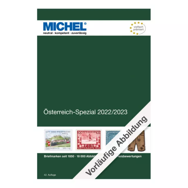 Catalogue de cotation Michel timbres d'Autriche spécialisé 2023.