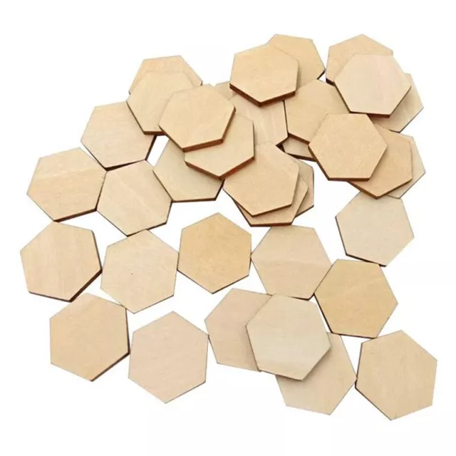 100 Wooden Pieces  Shape Beech Wood for DIY Arts Craft Project3373