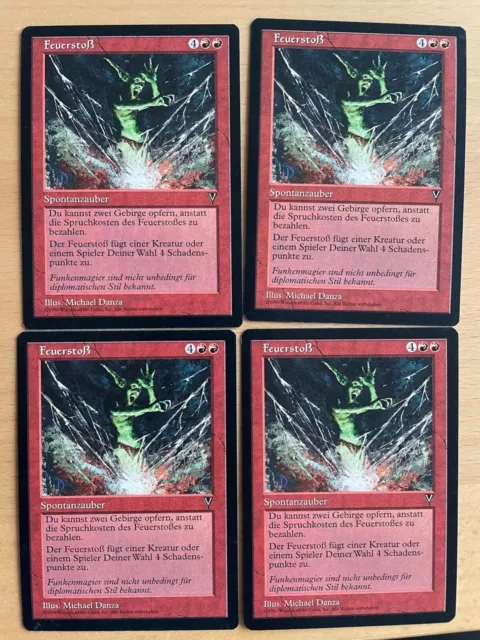 4 x Feuerstoß (Visionen) Magic Karte MtG EX/NM Fireblast red burn pauper Visions