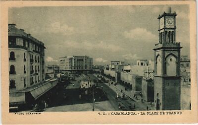 CPA AK CASABLANCA Place de france MAROC (23077)