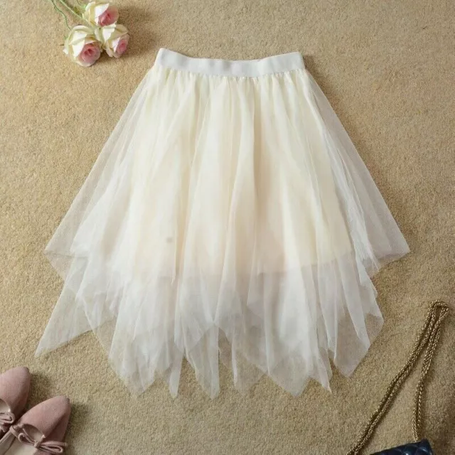 Femme Différencié Tutu Jupe Tulle Jupon Midi Superposé Ruche Swing