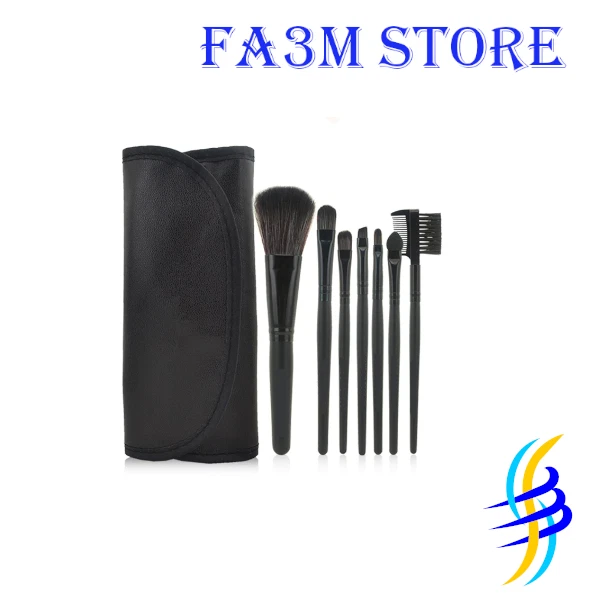 Set 7 Pennelli Make Up Trucco Viso Con Custodia Morbida 3