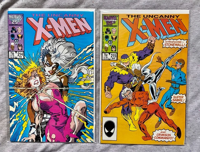 UNCANNY X-MEN 214 215 F/VF- Barry Windsor Smith 1st app Stonewall Dazzler joins