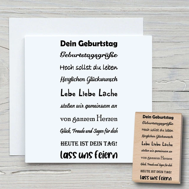 Stempel dein Geburtstag - Motivstempel Holzstempel Scrapbooking Karten Sprüche