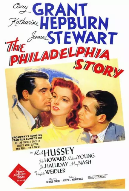 THE PHILADELPHIA STORY Movie POSTER 27 x 40 Katharine Hepburn, Cary Grant, A