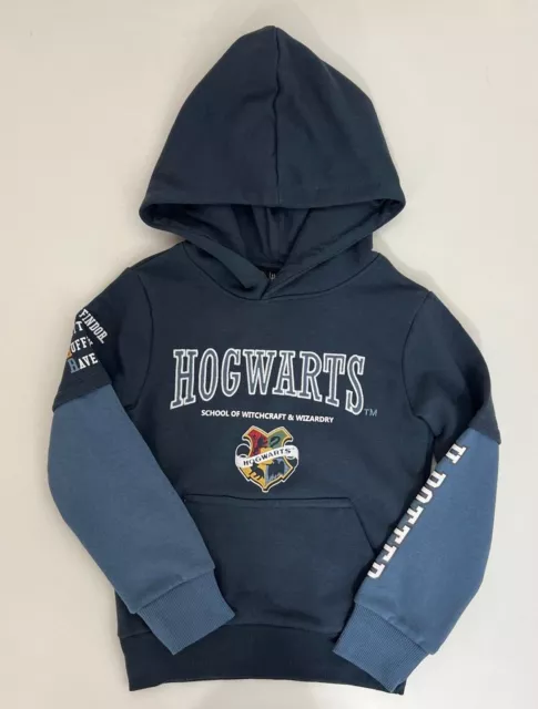 Felpa con cappuccio Harry Potter blu navy per ragazzi taglia 6 8 10 12 anni