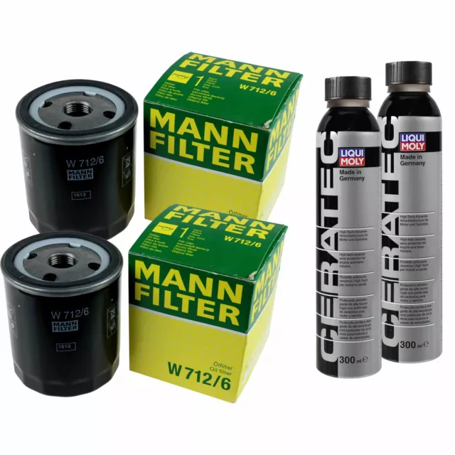 2x Mann-Filter Filtre à Huile W 712/6 + 2x Liqui Moly Cera Tec 3721