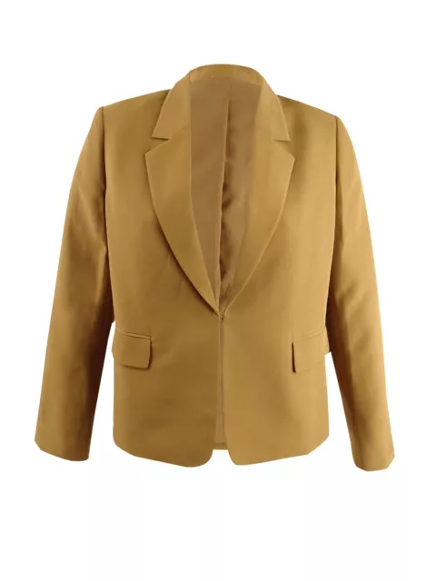 Tahari ASL Women's Kiss-Front Notched-Lapel Blazer (16, Cognac)