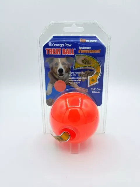 Omega Paw Tricky Treat Ball, Easy to Clean, Fun to Chew, M Size Dog, 3.5 Inches