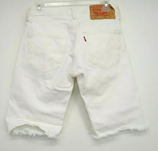LEVIS UOMO 501 Bottoni Elasticizzato Bianco Pittore Bermuda Jeans