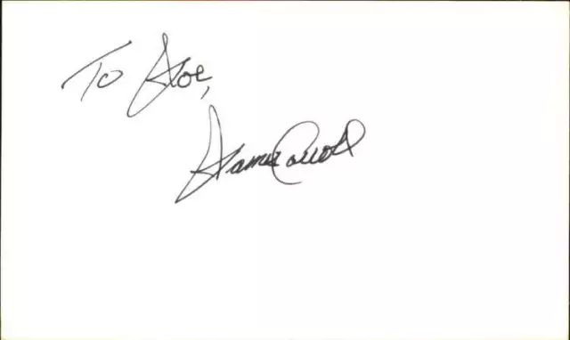 JAMES CARROLL MASH Signed 3"x5" Index Card