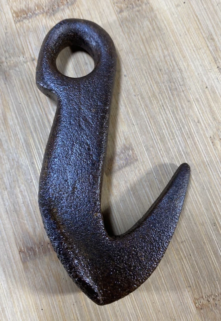 Vintage Cast Iron Heavy Duty Barn Hook! Primitive Antique Farmhouse Hardware