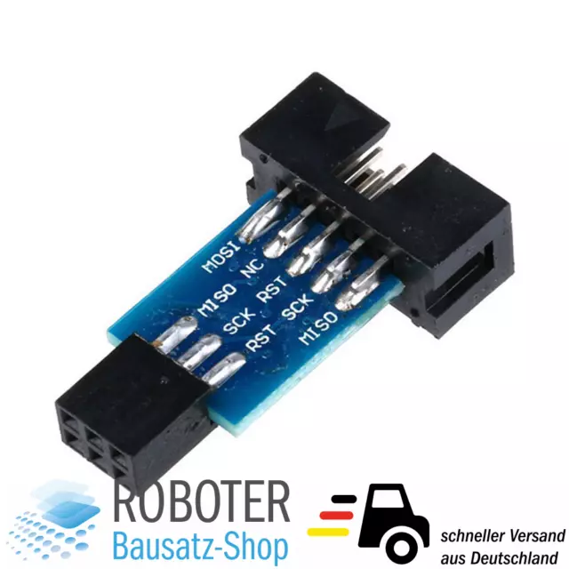 USBasp ISP Programmer Adapter 10pin auf 6pin für für z.B. Atmel AVR, Arduino uvm