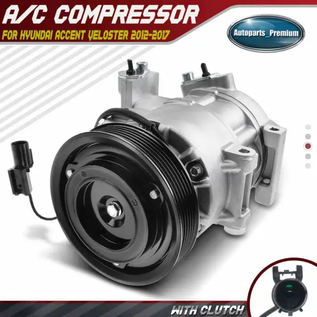 New AC A/C Compressor for Hyundai Accent Veloster 2012-2017 L4 1.6L DV13 Style