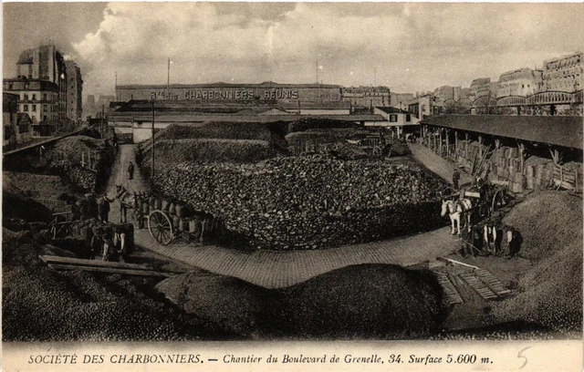 CPA PARIS 15e Societe des CHARBONNIERS Chantier du Bd de Grenelle (536086)