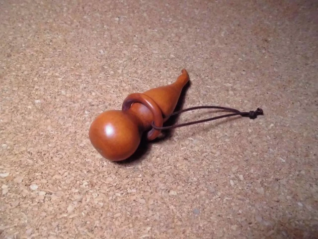 Old netsuke wood carving gourd gourd gourd boxwood precious wood antique art