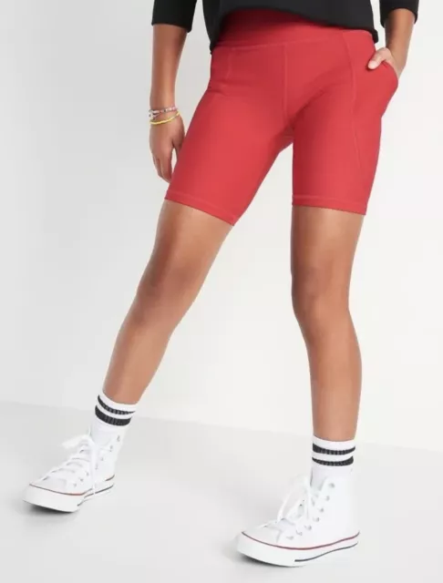 Old Navy Girls Size XS (5) High Waisted Powersoft Side Pocket Biker Shorts $20