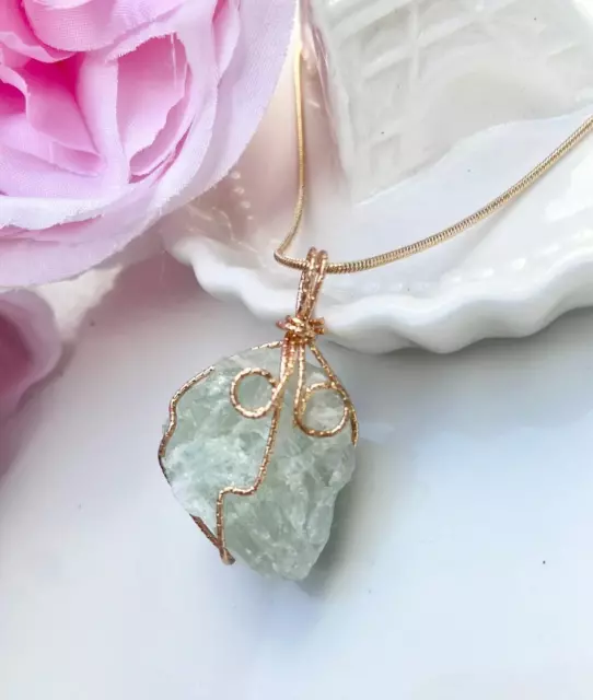 Natural Gemstone Necklace Chakra Stone Pendant Energy Healing Crystal with Chain 10