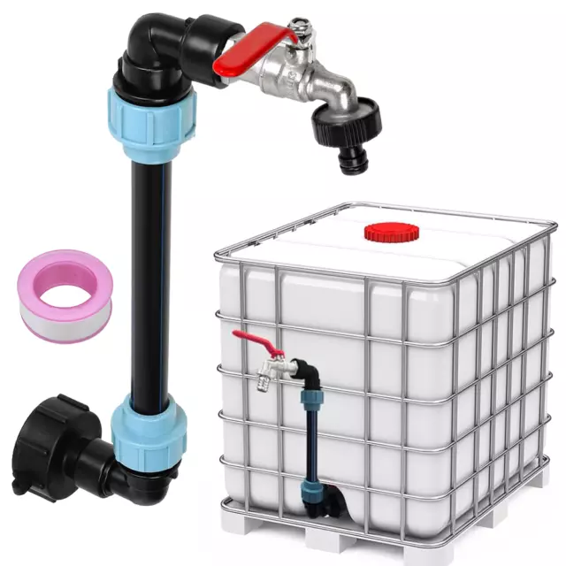 IBC Schwanenhals +3/4" Auslaufhahn Adapter Für Container Zubehör Regenwassertank