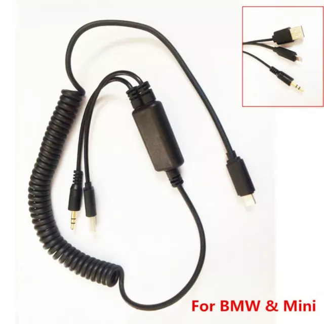 Audio Interface USB Y Cable AUX Adapter For BMW & Mini iPod iPhone 6 6S 7 7 Plus