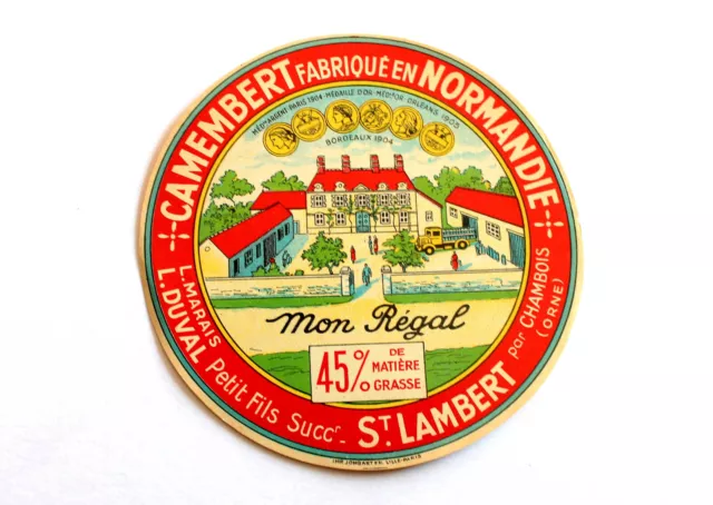 Ancienne Etiquette Boite Fromage - Camembert Normandie: Mon Regal - Cheese Label