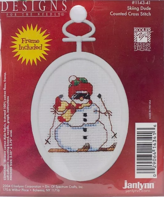 Skiing Dude, Christmas Mini cross stitch kit - Janlynn 1143-41
