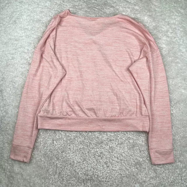 Gap Long Sleeve Softspun Wrap Front Top Heathered Pink Womens Large NEW 2