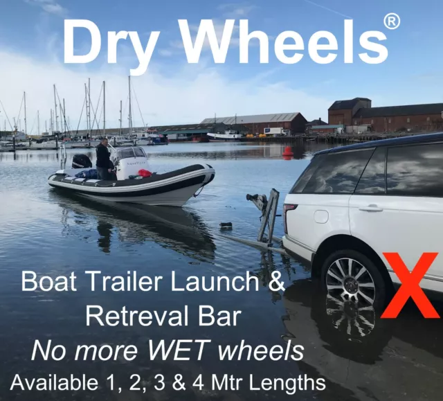 Boat Trailer Launching Pole & Retrieval Bar 'Dry Wheels' ®   1 - 4Mtr Made in UK