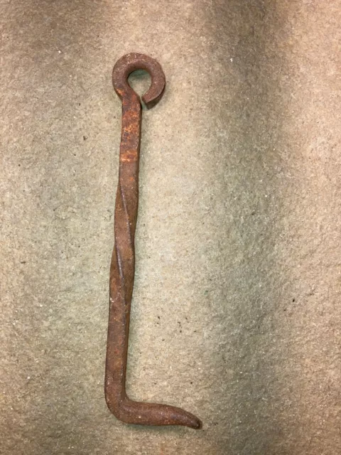 Antique Primitive Wrought Iron Hook Barn Gate Latch Hand Forged