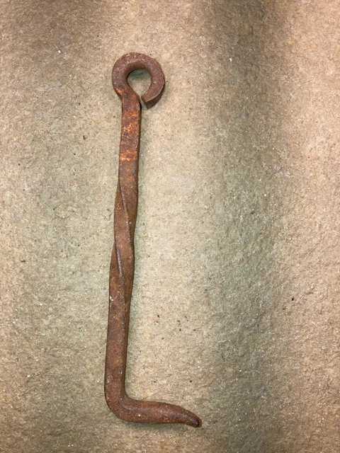 Antique Primitive Wrought Iron Hook Barn Gate Latch Hand Forged