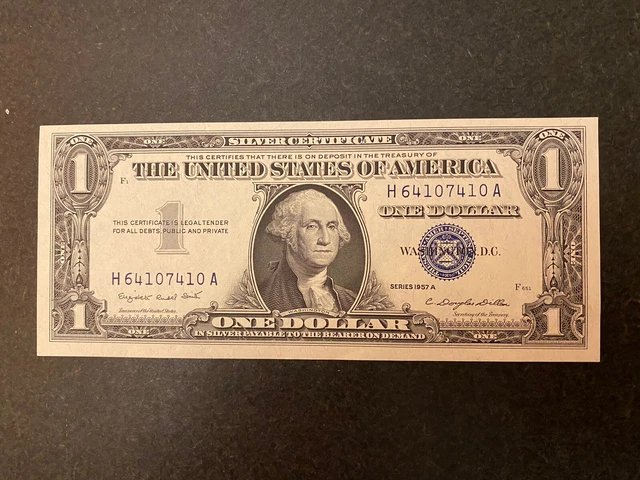 1957 Silver Certificate $1 Blue Seal - Uncirculated US Paper Money 