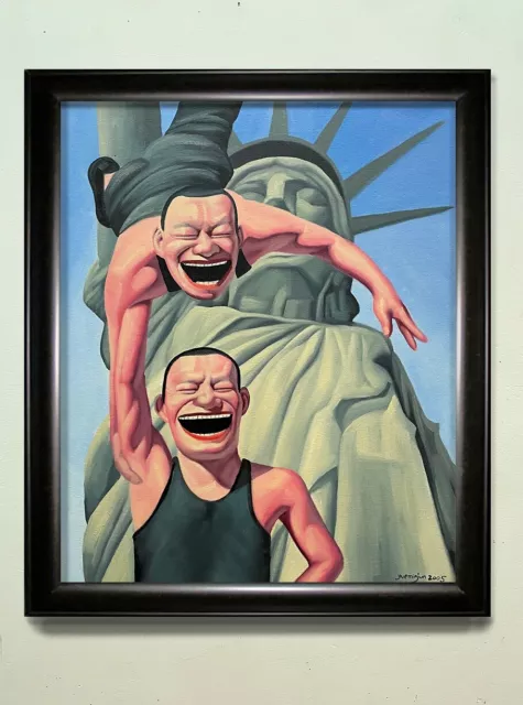 Laughing Chinese Man - Yue Minjun Painting - Chinese Acrobats painting