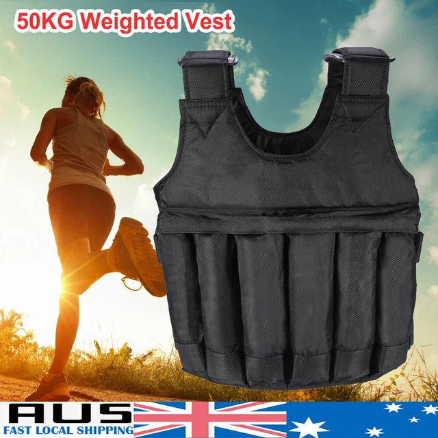 50KG WEIGHTED VEST Adjustable Weight Vest Gym Training Sports