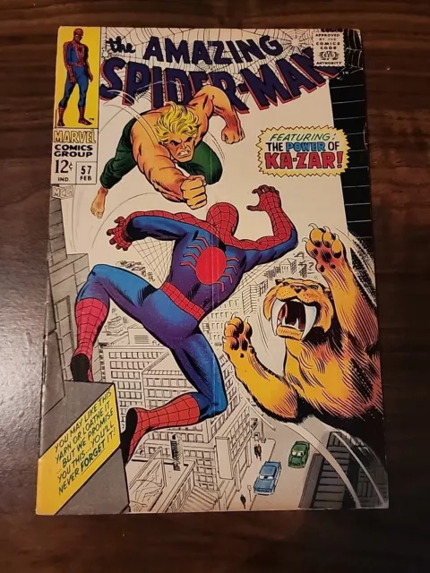 Amazing Spider-Man #57 (1968) Ka-Zar Appearance | John Romita Art | VG