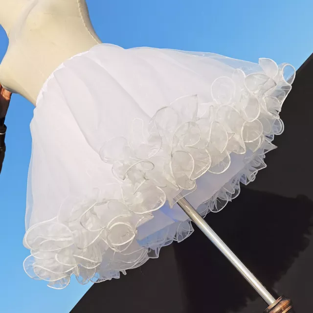 Women Ruffle Organza Mesh Petticoat Crinoline Underskirt Tutu Skirt Cosplay